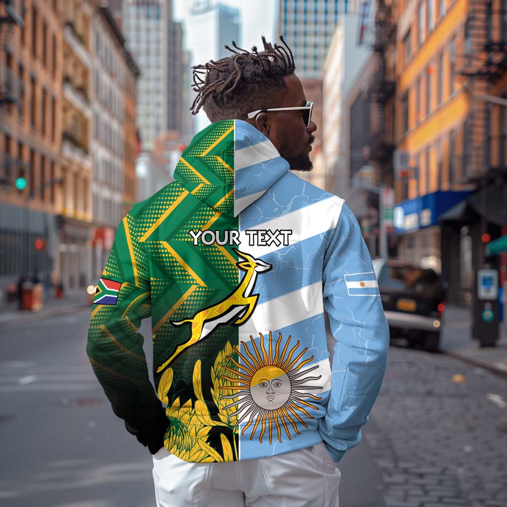 South Africa and Argentina Rugby Personalised Hoodie Sporty Style
