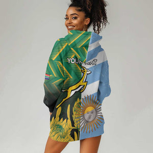 South Africa and Argentina Rugby Personalised Hoodie Dress Sporty Style