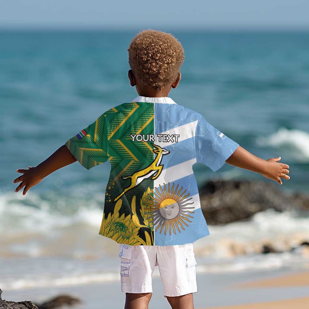 South Africa and Argentina Rugby Personalised Kid Hawaiian Shirt Sporty Style