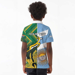 South Africa and Argentina Rugby Personalised Kid Polo Shirt Sporty Style