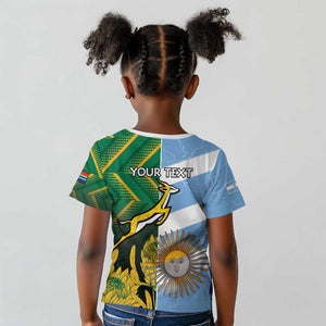 South Africa and Argentina Rugby Personalised Kid T shirt Sporty Style