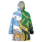 South Africa and Argentina Rugby Personalised Kid Wearable Blanket Hoodie Sporty Style