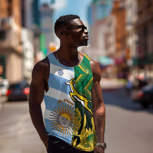 South Africa and Argentina Rugby Personalised Men Tank Top Sporty Style