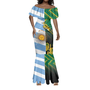 South Africa and Argentina Rugby Personalised Mermaid Dress Sporty Style