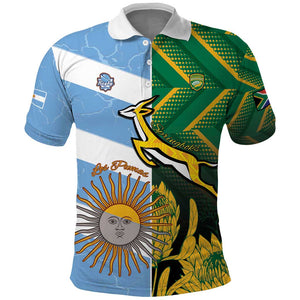 South Africa and Argentina Rugby Personalised Polo Shirt Sporty Style