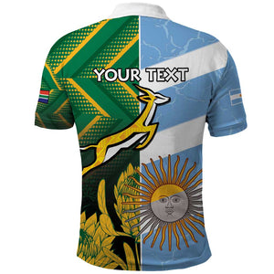 South Africa and Argentina Rugby Personalised Polo Shirt Sporty Style