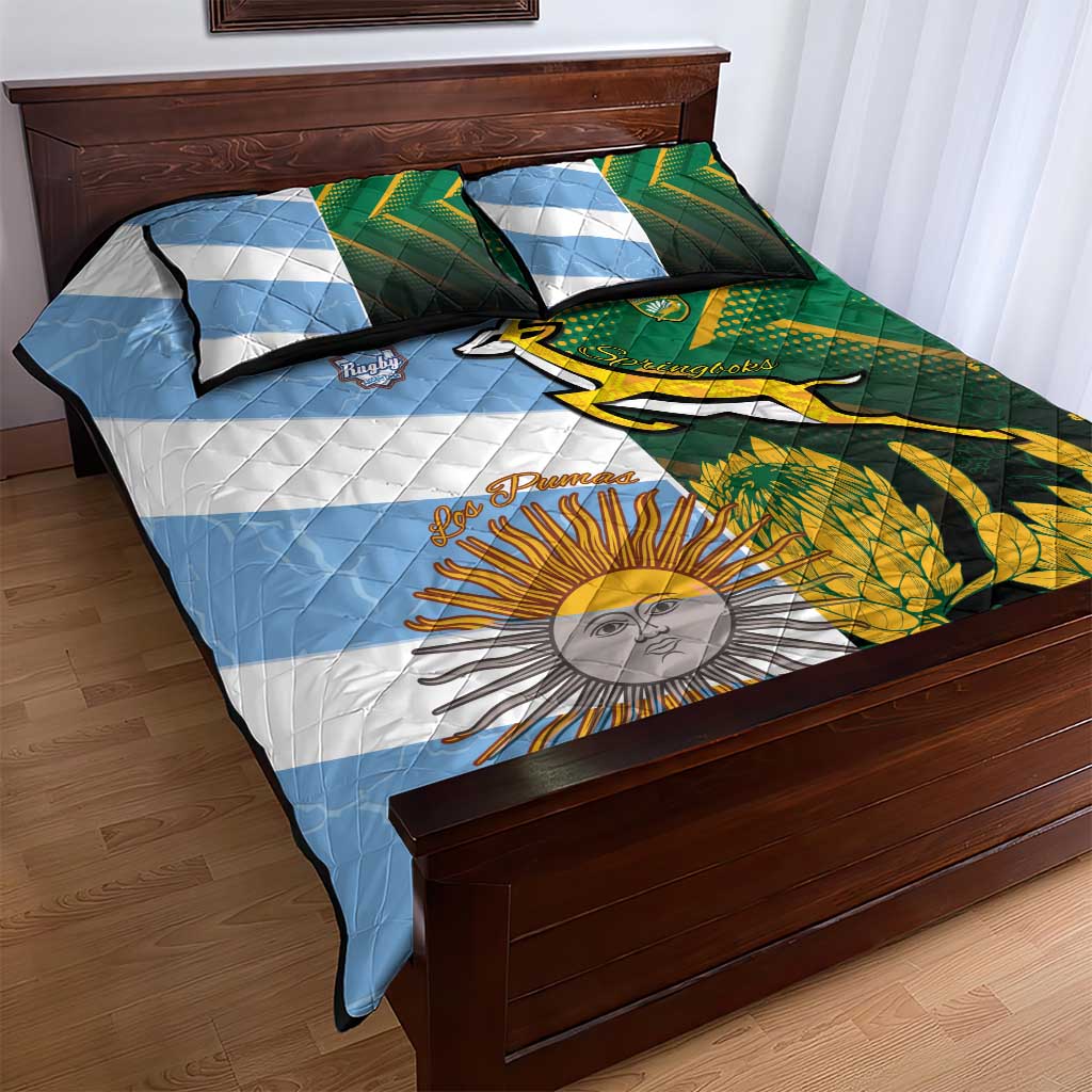 South Africa and Argentina Rugby Quilt Bed Set Sporty Style