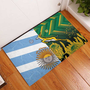 South Africa and Argentina Rugby Rubber Doormat Sporty Style