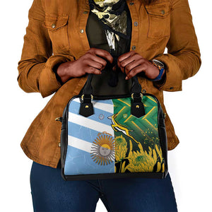 South Africa and Argentina Rugby Shoulder Handbag Sporty Style