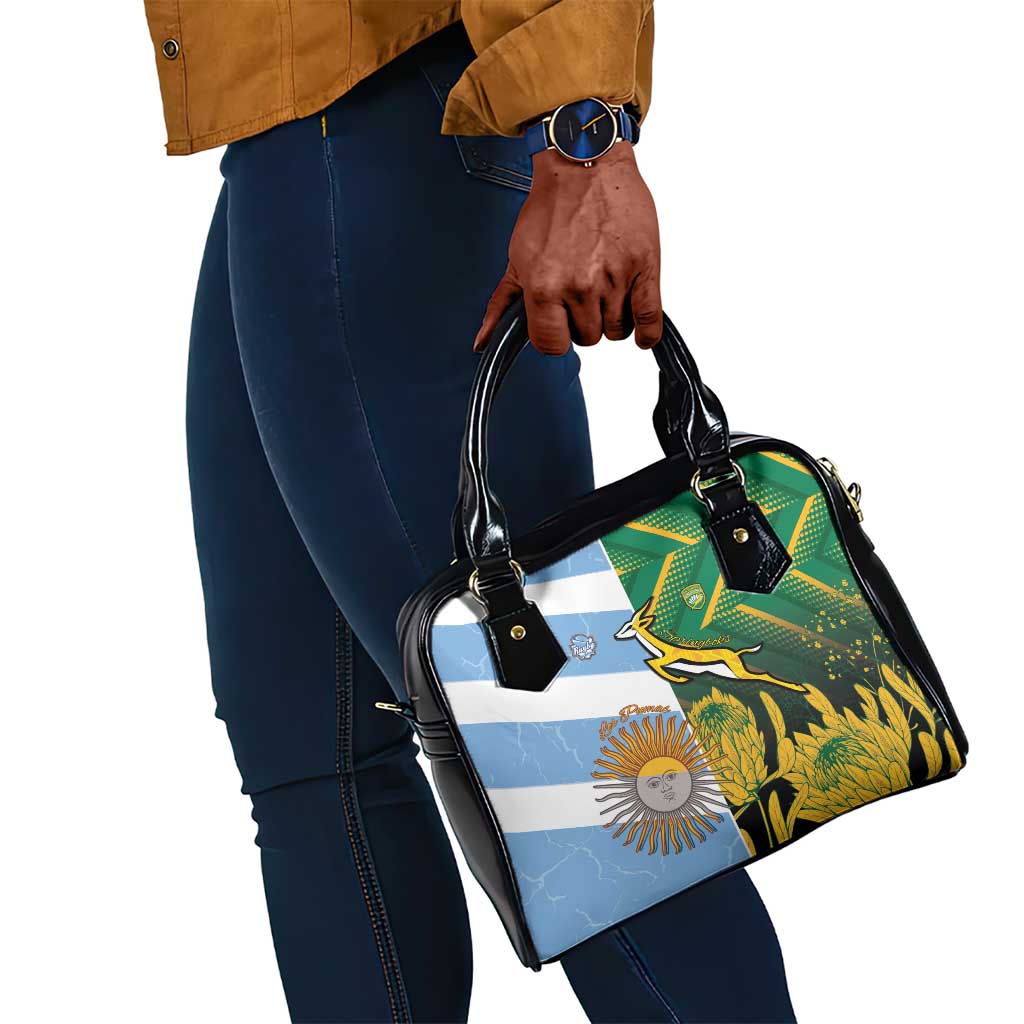 South Africa and Argentina Rugby Shoulder Handbag Sporty Style