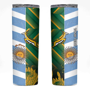 South Africa and Argentina Rugby Personalised Skinny Tumbler Sporty Style