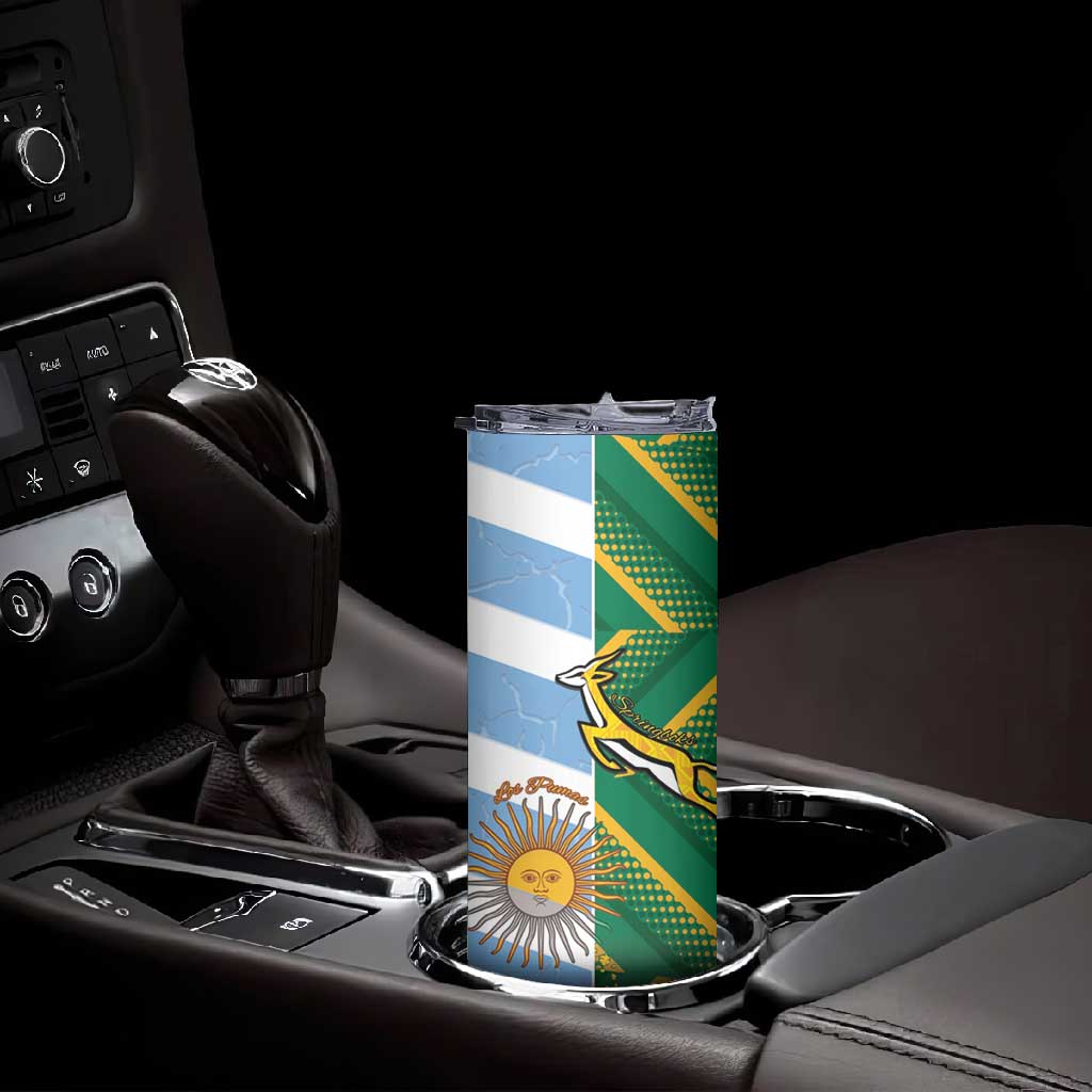 South Africa and Argentina Rugby Personalised Skinny Tumbler Sporty Style