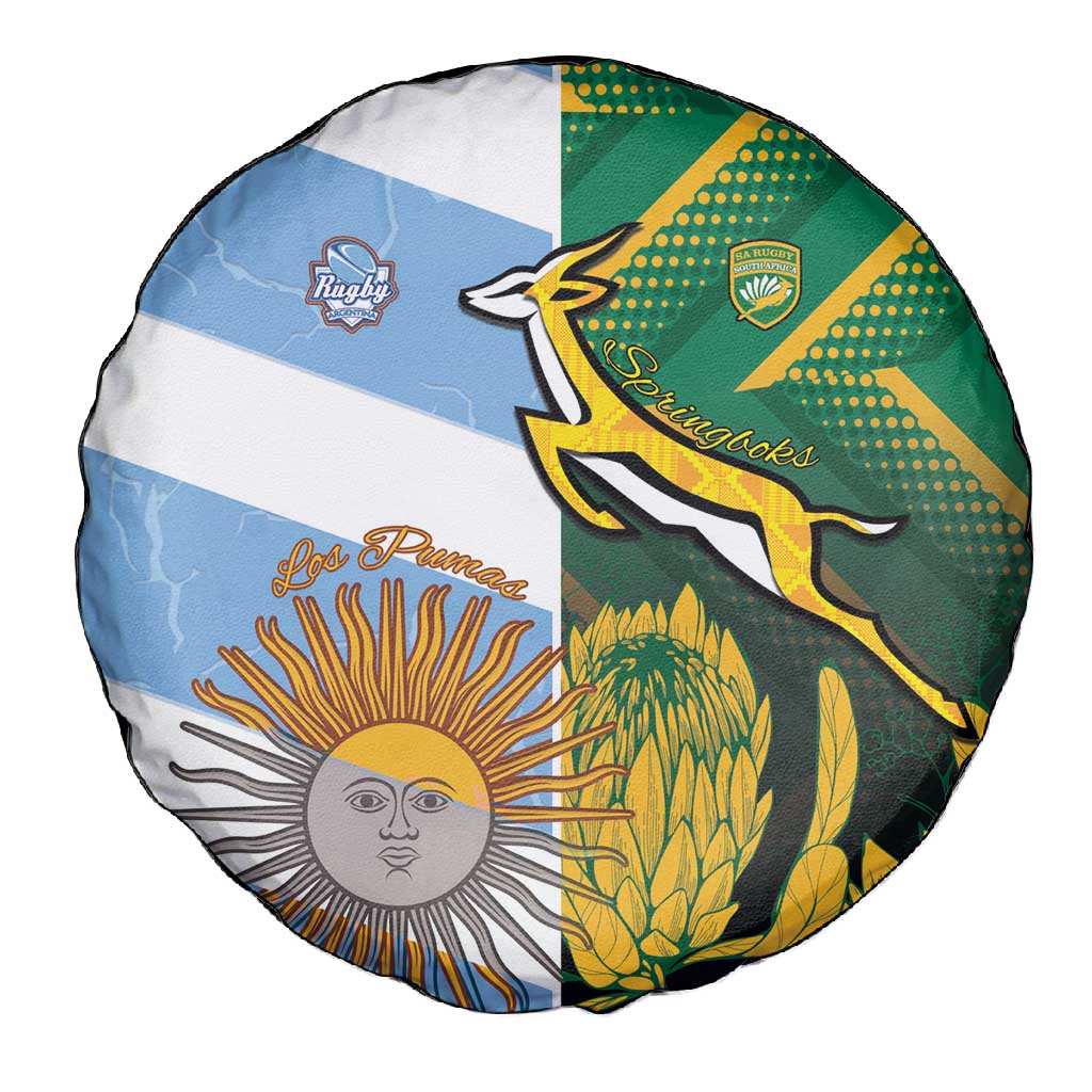 South Africa and Argentina Rugby Spare Tire Cover Sporty Style