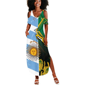 South Africa and Argentina Rugby Personalised Summer Maxi Dress Sporty Style