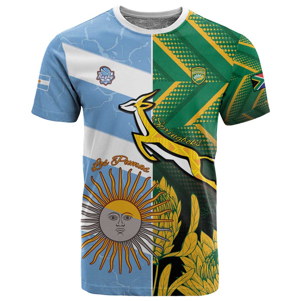 South Africa and Argentina Rugby Personalised T shirt Sporty Style