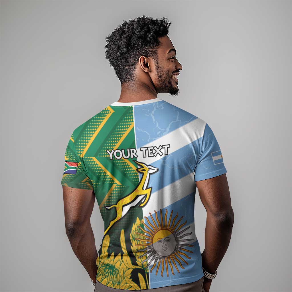 South Africa and Argentina Rugby Personalised T shirt Sporty Style
