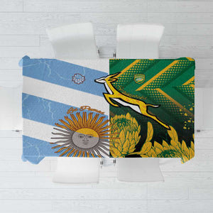 South Africa and Argentina Rugby Tablecloth Sporty Style