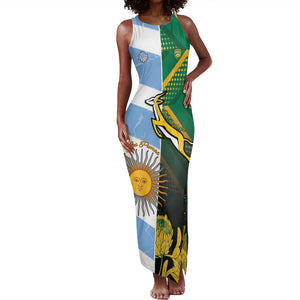 South Africa and Argentina Rugby Personalised Tank Maxi Dress Sporty Style
