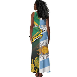 South Africa and Argentina Rugby Personalised Tank Maxi Dress Sporty Style