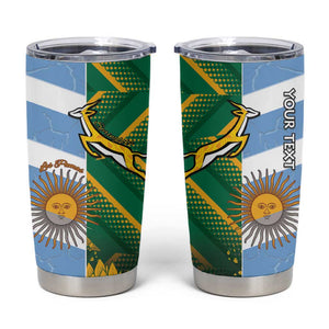 South Africa and Argentina Rugby Personalised Tumbler Cup Sporty Style