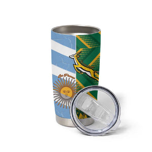 South Africa and Argentina Rugby Personalised Tumbler Cup Sporty Style