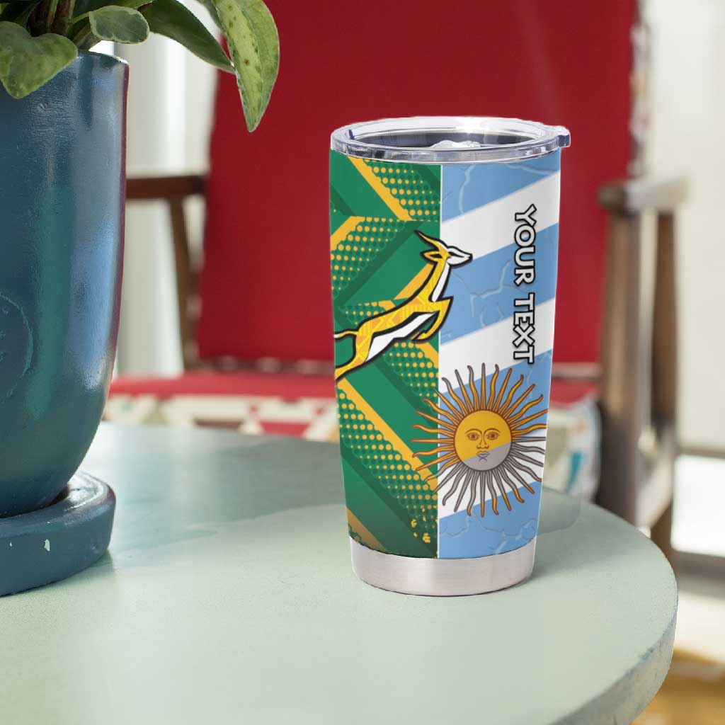 South Africa and Argentina Rugby Personalised Tumbler Cup Sporty Style