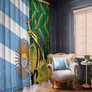 South Africa and Argentina Rugby Window Curtain Sporty Style