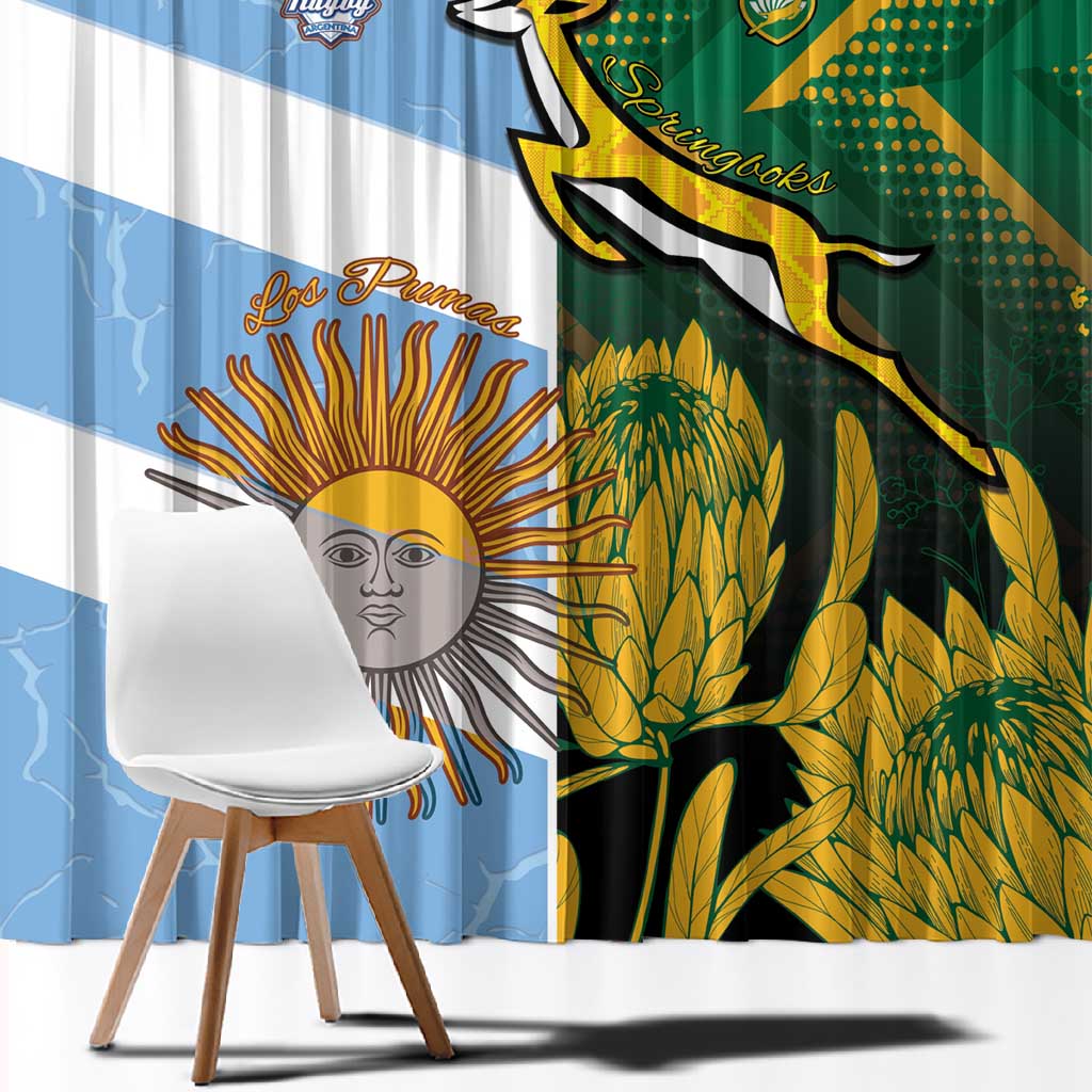 South Africa and Argentina Rugby Window Curtain Sporty Style