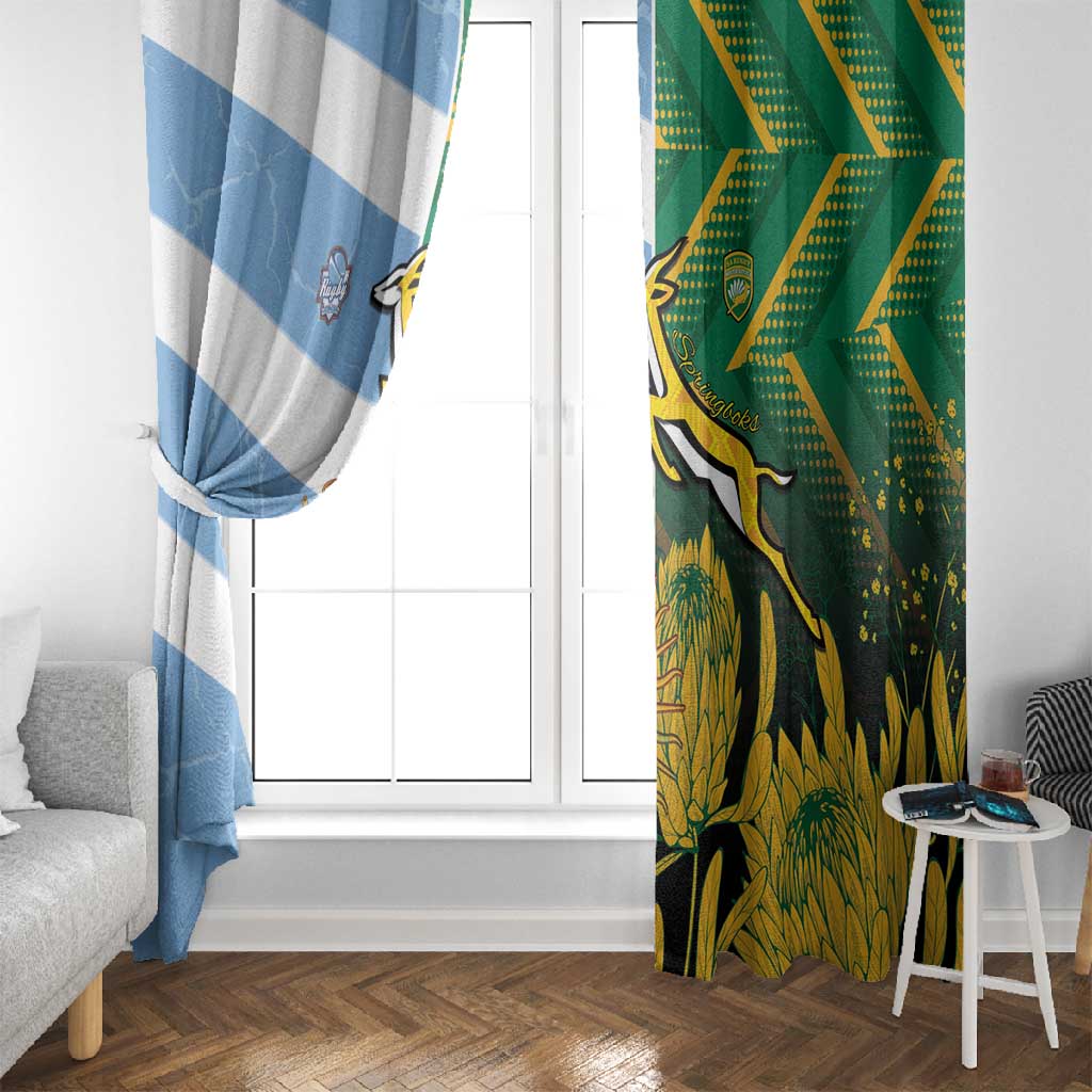South Africa and Argentina Rugby Window Curtain Sporty Style