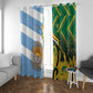 South Africa and Argentina Rugby Window Curtain Sporty Style