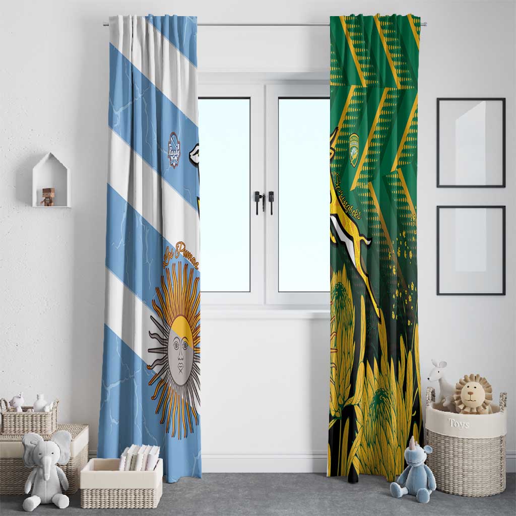 South Africa and Argentina Rugby Window Curtain Sporty Style
