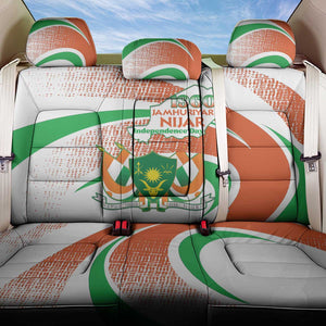 Happy Jamhuriyar Nijar Independence Day Back Car Seat Cover Coat Of Arm With Niger Map