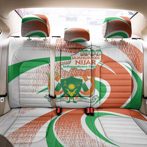 Happy Jamhuriyar Nijar Independence Day Back Car Seat Cover Coat Of Arm With Niger Map