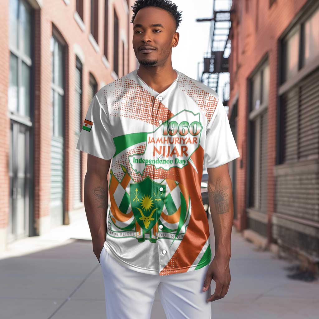 Personalized Happy Jamhuriyar Nijar Independence Day Baseball Jersey Coat Of Arm With Niger Map