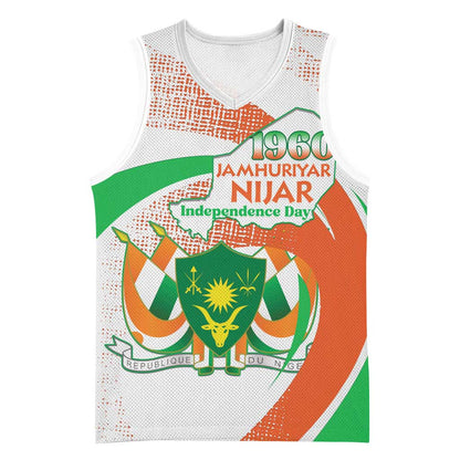Personalized Happy Jamhuriyar Nijar Independence Day Basketball Jersey Coat Of Arm With Niger Map - African Pride