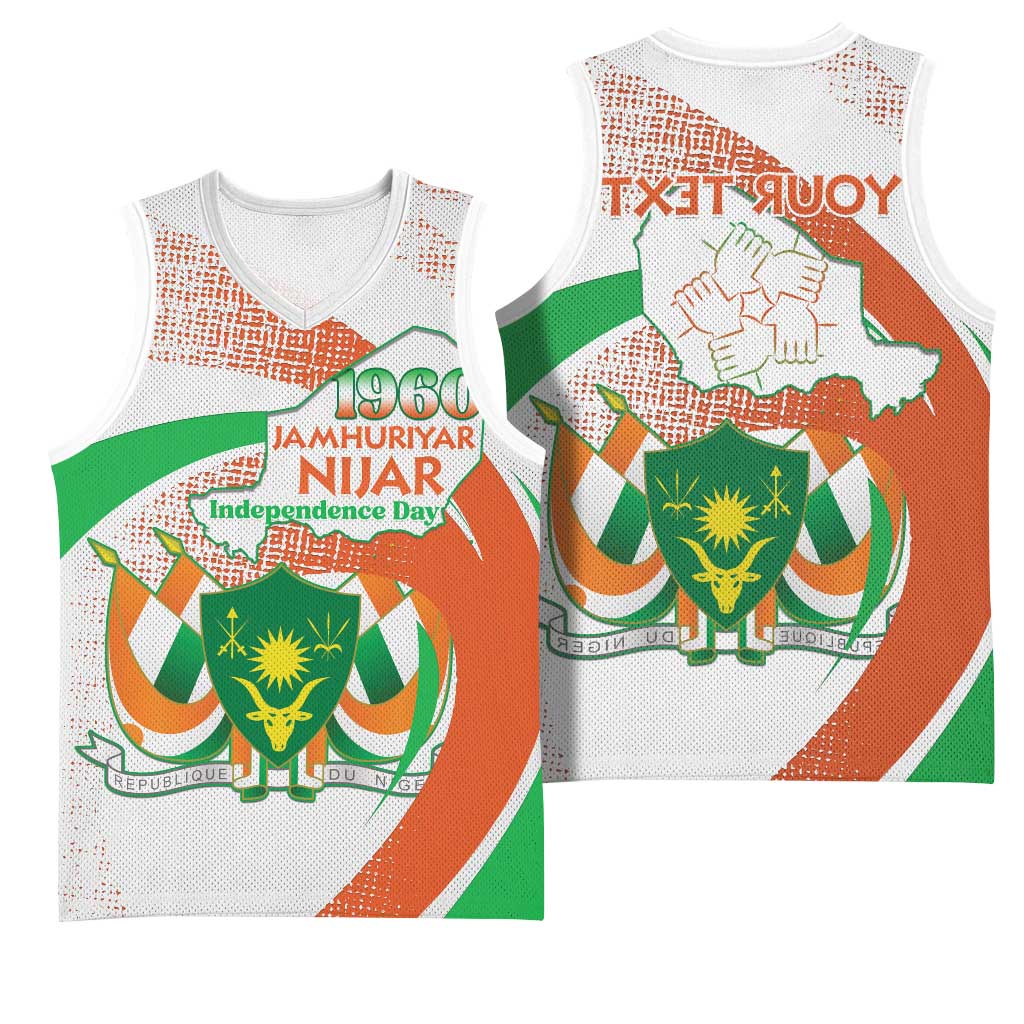 Personalized Happy Jamhuriyar Nijar Independence Day Basketball Jersey Coat Of Arm With Niger Map - African Pride