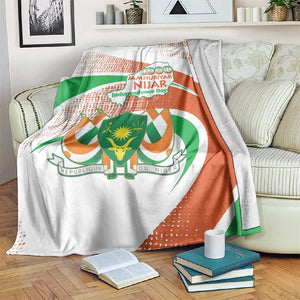Happy Jamhuriyar Nijar Independence Day Blanket Coat Of Arm With Niger Map