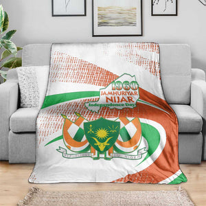 Happy Jamhuriyar Nijar Independence Day Blanket Coat Of Arm With Niger Map