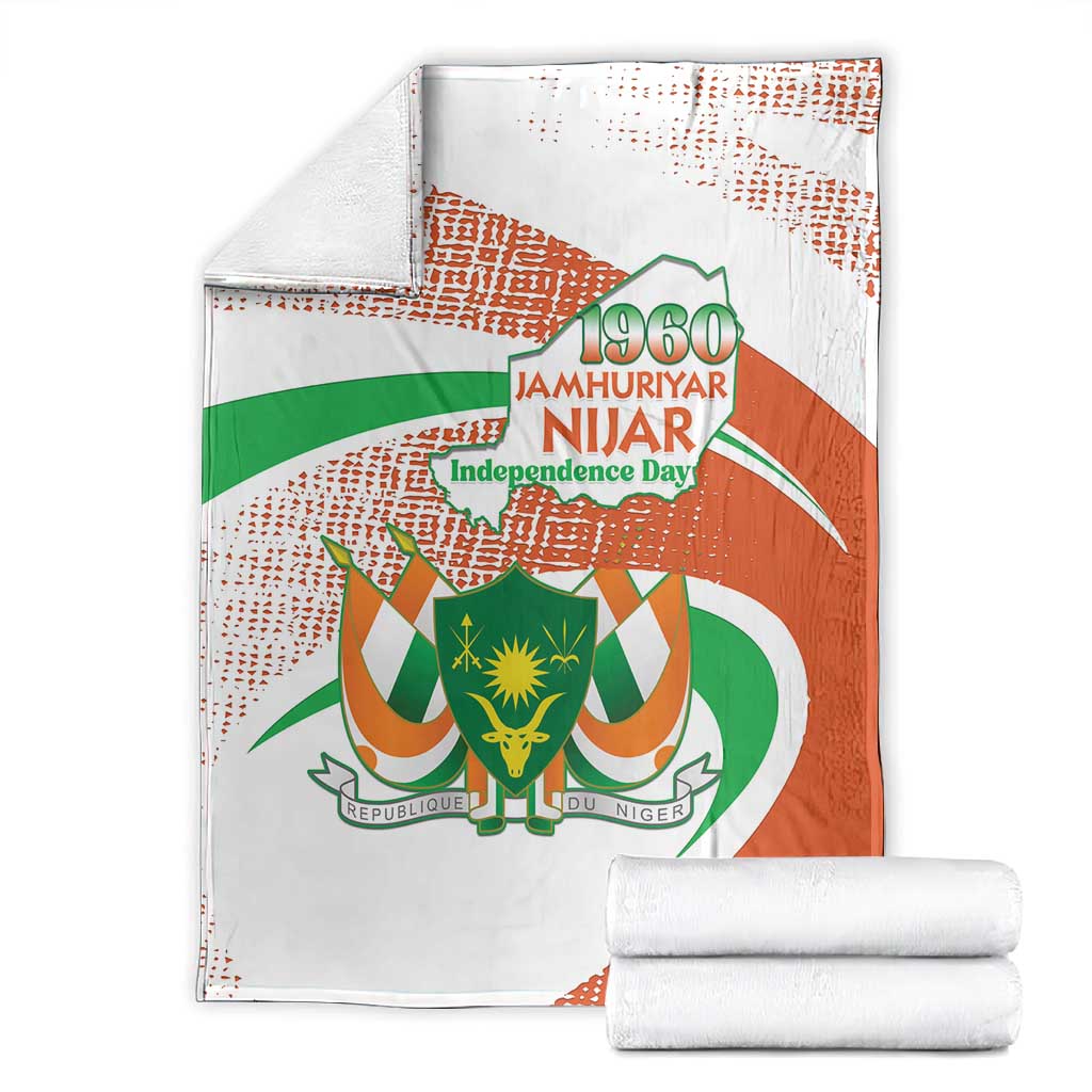 Happy Jamhuriyar Nijar Independence Day Blanket Coat Of Arm With Niger Map