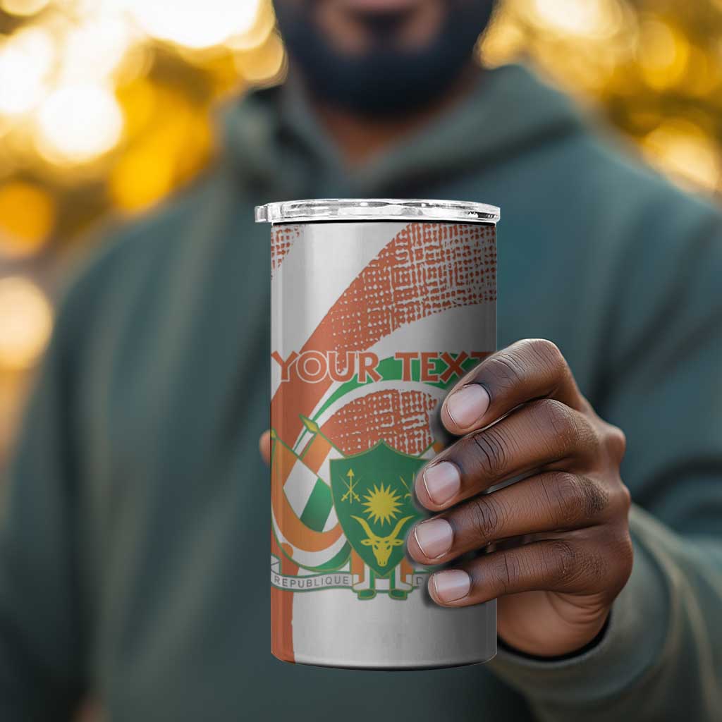 Personalized Happy Jamhuriyar Nijar Independence Day 4 in 1 Can Cooler Tumbler Coat Of Arm With Niger Map