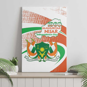Happy Jamhuriyar Nijar Independence Day Canvas Wall Art Coat Of Arm With Niger Map