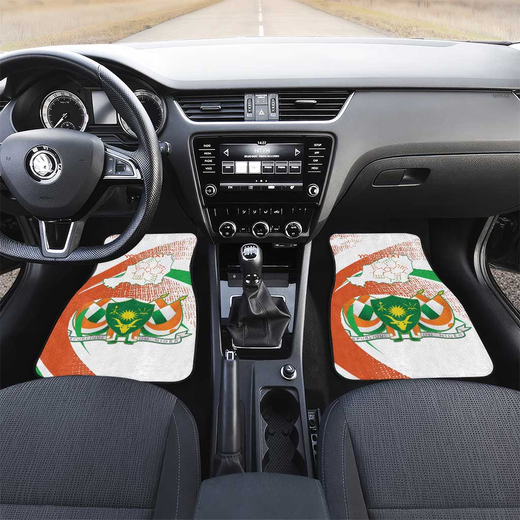 Happy Jamhuriyar Nijar Independence Day Car Mats Coat Of Arm With Niger Map