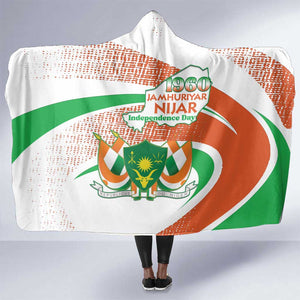 Happy Jamhuriyar Nijar Independence Day Hooded Blanket Coat Of Arm With Niger Map