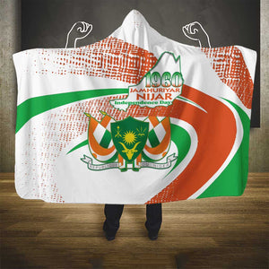 Happy Jamhuriyar Nijar Independence Day Hooded Blanket Coat Of Arm With Niger Map