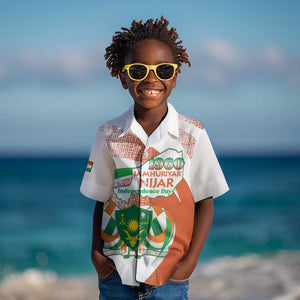 Personalized Happy Jamhuriyar Nijar Independence Day Kid Hawaiian Shirt Coat Of Arm With Niger Map