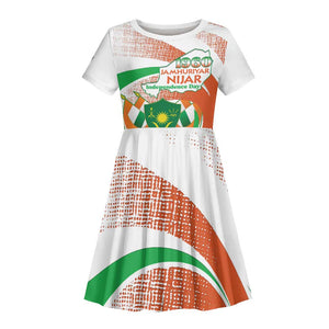 Personalized Happy Jamhuriyar Nijar Independence Day Kid Short Sleeve Dress Coat Of Arm With Niger Map