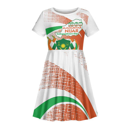 Personalized Happy Jamhuriyar Nijar Independence Day Kid Short Sleeve Dress Coat Of Arm With Niger Map