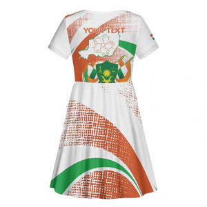 Personalized Happy Jamhuriyar Nijar Independence Day Kid Short Sleeve Dress Coat Of Arm With Niger Map