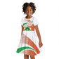 Personalized Happy Jamhuriyar Nijar Independence Day Kid Short Sleeve Dress Coat Of Arm With Niger Map