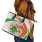 Happy Jamhuriyar Nijar Independence Day Leather Tote Bag Coat Of Arm With Niger Map
